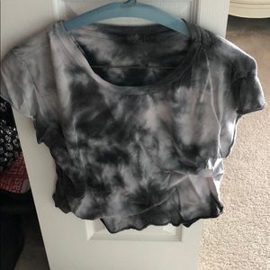 Black and grey tie die t shirt
